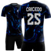 UNIFORME COMPLETO - SUBLIMACION COMPLETA - CAMISETA TELA MADRID GOLD FRENTE - JAGUAR POINT ESPALDA uniforme completo sublimacion completa camiseta tela madrid gold frente jaguar point espalda