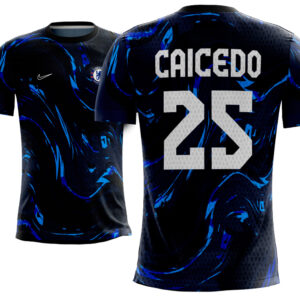 camiseta sublimacion completa tela madrid gold frente tela jaguar point espalda
